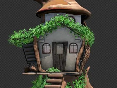 Tree House Stylized 3D model