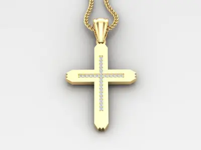 High Cross Pendant Light Gold 18K 4CP002 3D print model