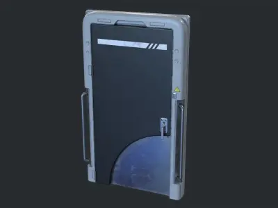 Futuristic Scifi Decoration Door -Game Ready- PBR Low-poly 3D model