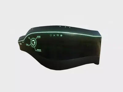SciFi Glasses B01 Black Green - Character Design Fashion Low-poly 3D model