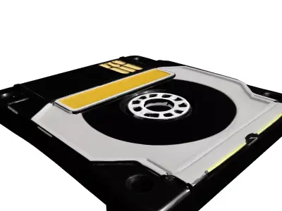 Compact SciFi Data Cartridge Low-poly 3D model