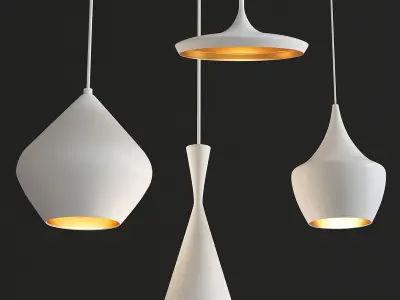 Chandelier collection 3d model different lighting fixtures Low-poly 3D model