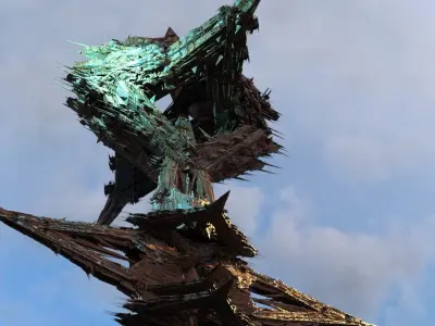 Set Sci fi Ship of the Desert Ship 3D model