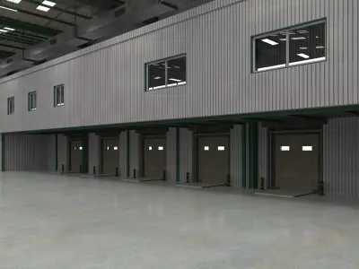 Warehouse Logistic 6 interior and exterior 3D model