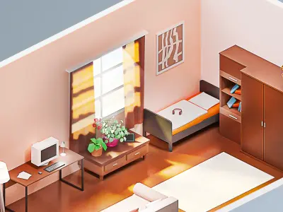 Room 13 Low-poly 3D model