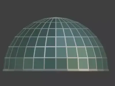Simple Greenhouse Glass Dome Free low-poly 3D model