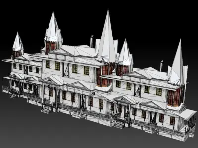 Victorian Mansion Christmas large 3D model