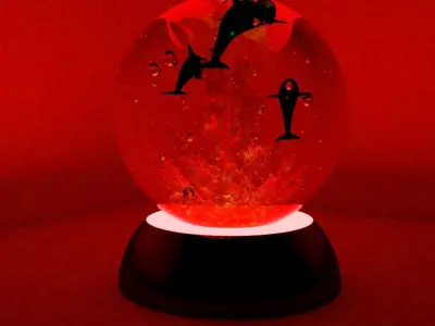 Night light with dolphins Free 3D model