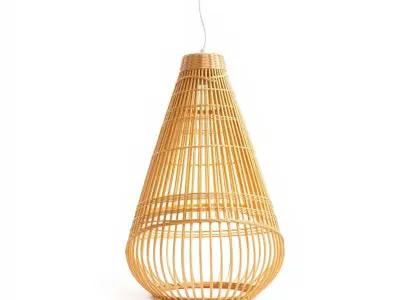 Hanging Wicker Lamp Shade Model Pack Low-poly 3D model