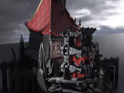 Lord Oda Nobunaga dragon temple 1  3D model