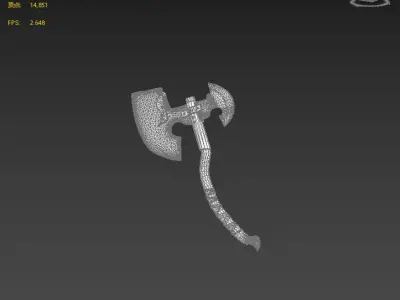Next generation hand axe Low-poly 3D model