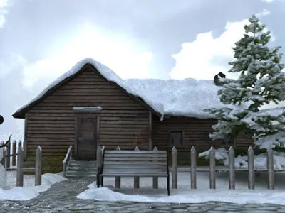 Snow house Scene 3D model