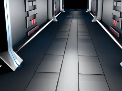 sci fi corridor 3D model get