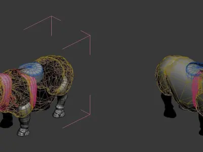 the tomb guardian beast rhinoceros stone statue 1 3D model