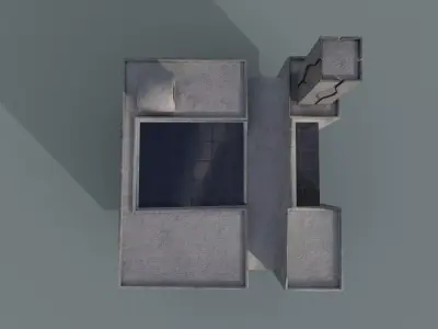 Stylized Sci-Fi Brutalist Building - Game Ready Prop Low-poly 3D model