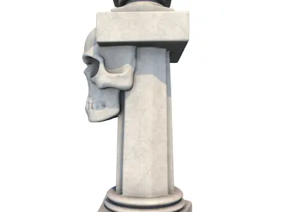 Temple Stone Skull Pillar 3 3D print model