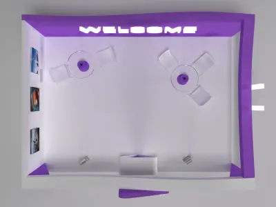 Exhibition Stall Low-poly 3D model