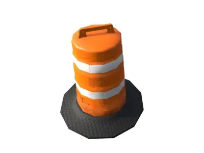 Freeway Barrel Low-poly 3D model