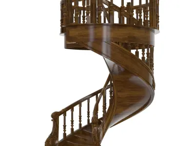 Classic spiral staircase 3D model