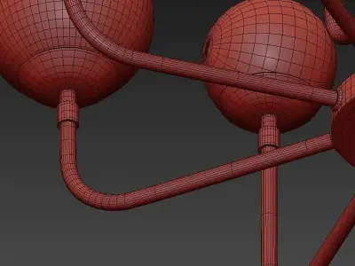 MULTIFORME chandelier with balls hanging from it 3D model