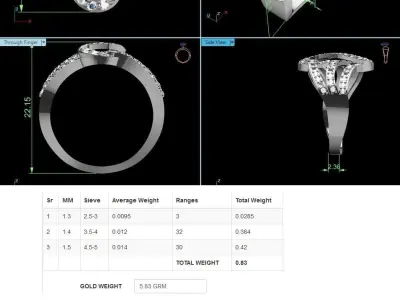 Women Ring 3D print model 55
