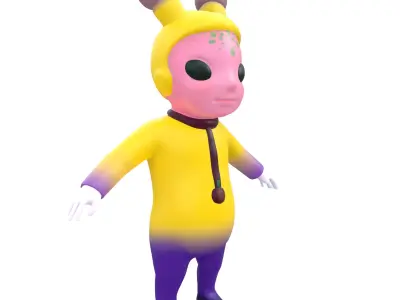 Stylized Child Alien Low-poly 3D model