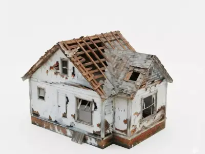 Echoes of Suburbia - Abandoned Cottage 3D Model Low-poly 3D model