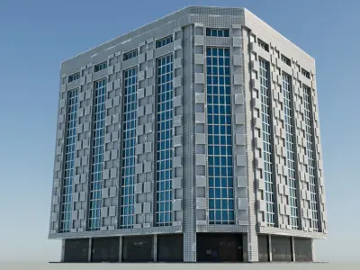 Old High Building 3D model with PBR Texture  Low-poly 3D model