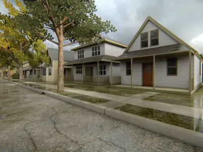 American district  Low-poly 3D model