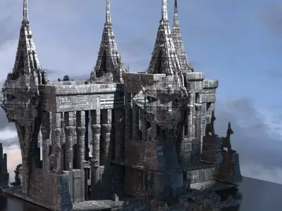 Ra obelisk sci fi  temple 1 3D model