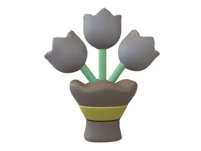 Flower Bouquet Icon v1 006 Low-poly 3D model