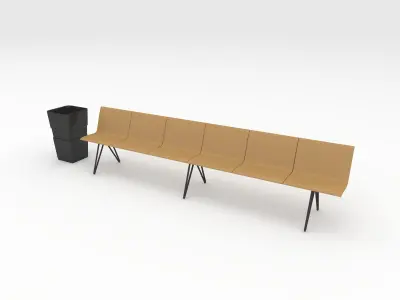 Bench Park 54 Low-poly 3D model