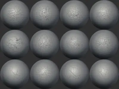 90 Crack VDM Brushes and Alpha Pack Low-poly 3D model
