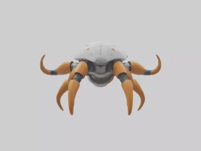 Robot version of a starfish model Low-poly 3D model