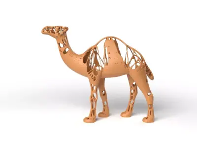 Dromedary Dust Voronoi Low-poly 3D model