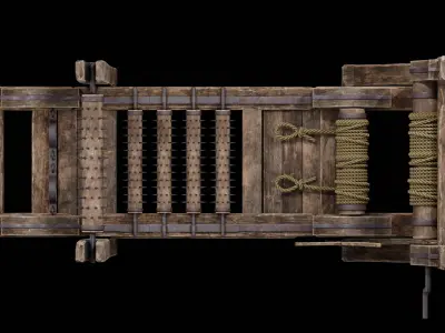 NANITE MODULAR TORTURE RACK - 5-PIECE MEDIEVAL DEVICE PACK Low-poly 3D model