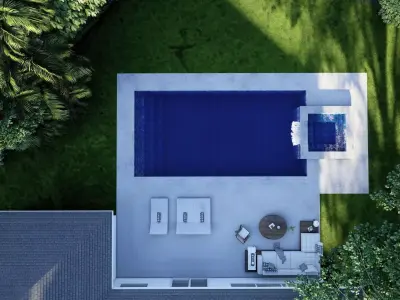 3D Exterior Scene 3D model design garden and landscape 3D 3D model