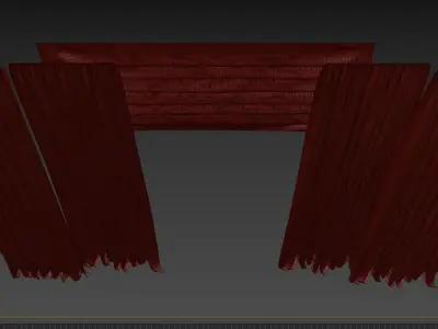 Curtains with Roman curtain  V-ray and Corona 3D model