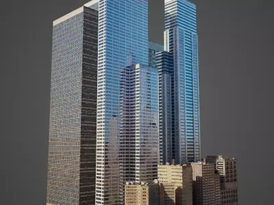 Realistic City District H20-H36 3D model