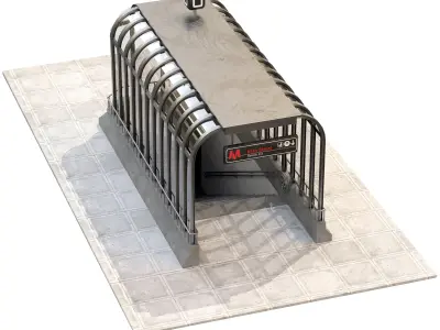 Metro Entrance 01 Low-poly 3D model
