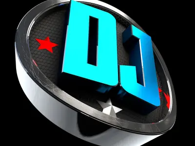 DJ Logo 3D model