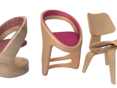 modern Tube Chair collection 2 3D model