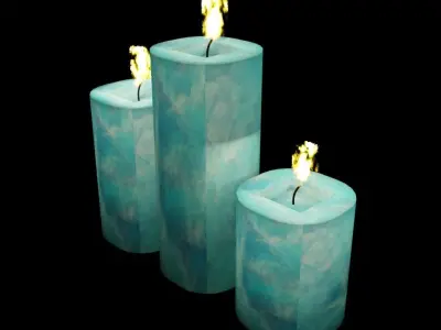 Blue Candels Free low-poly 3D model