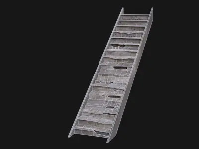 POST APO STAIRS IMPROVISED STAIRCASE COLLECTION PACK AAA Low-poly 3D model