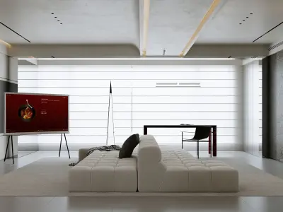 modern living room dining room interior scenes  3D model 37