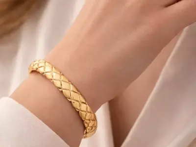 VELORIA  Luxury Women Gold Bangle Bracelet 3D print model