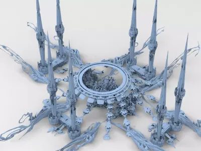 Sci fi Orchid city hall 3D model