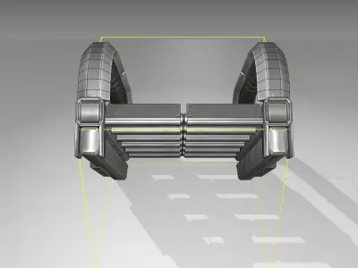 Futuristic Stairs - 10 - Basic Textures Low-poly 3D model