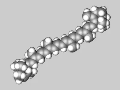 Collection of carotene molecules 3D model