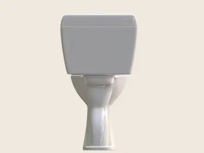 toilet bathroom houseware Low-poly 3D model